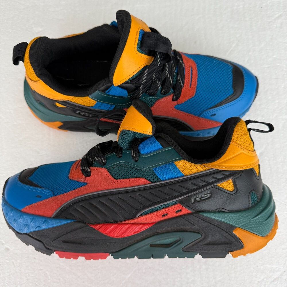 Size 7 - PUMA RS-TRCK CASUAL SHOES Future Blue/Black/Multicolor 391547-01